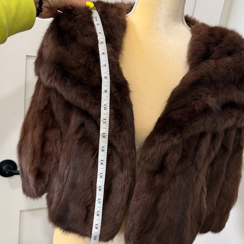 Vintage Brown Fur Jacket Shawl Robinson’s California - Picture 6 of 12